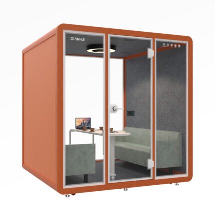 Indoor 35db Soundproof Office 4 Seating Meeting Booth Soundproof Phone Booth Acoustic Open Gymnastic Booth in Public Office Area
