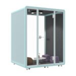 Customized Kiosk Booth Soundproof Seating Meeting Pod Soundproof Booth Telephone Box with USB Socket and air Purification System - Image 4