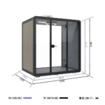 6.38 CBM Modern Design Office Pod Workstation 4 Seating Pods Fast Assemble Sound Acoustic Office Pods ODM - Image 4