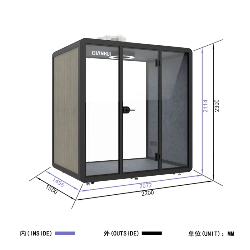 6.38 CBM Modern Design Office Pod Workstation 4 Seating Pods Fast Assemble Sound Acoustic Office Pods ODM - Image 4