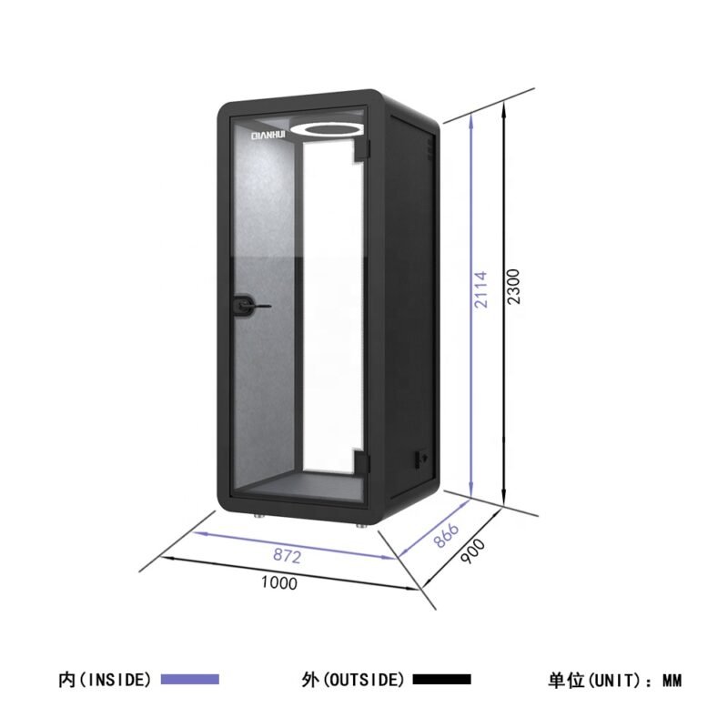 Clip-on Easy to Reassemble Soundproof Office Phone Booth British Single Person Telephone Booth with CE - Image 4