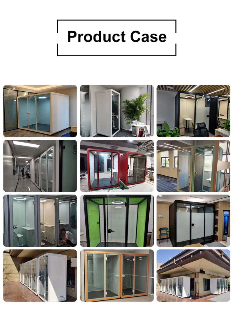 Customized Kiosk Booth Soundproof Seating Meeting Pod Soundproof Booth Telephone Box with USB Socket and air Purification System - Image 6