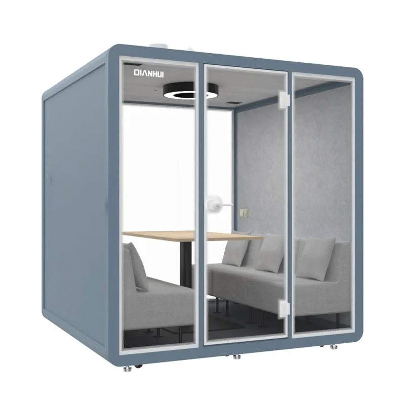 Portable Soundproof Booth Meeting Pods with 4000K Natural Light air Flowing Acoustic Panel Soundproof Glass in Mall - Image 4