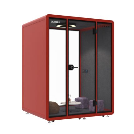 Customized Office Booth Soundproof Private Studio Office Pods 4 Seaters Meeting Pod