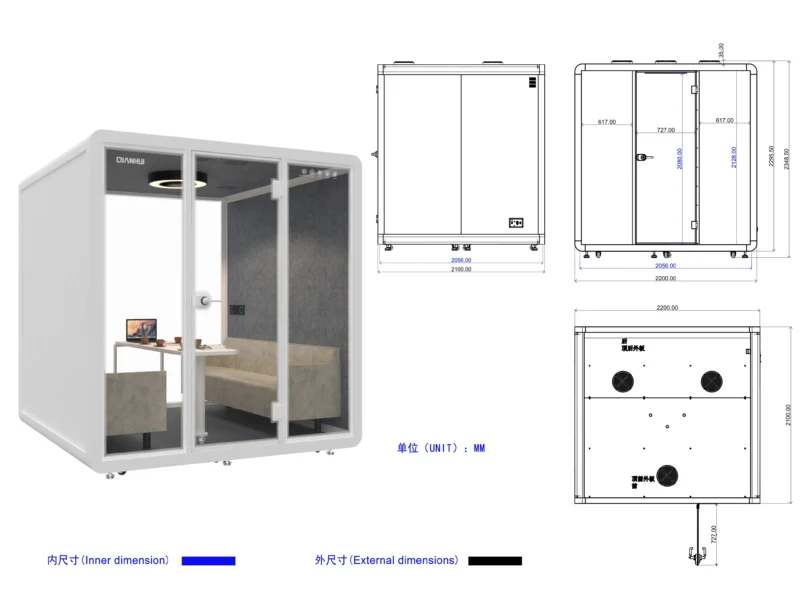 Customized Soundproof Phone Booth Indoor Acoustic Office Pod Can Be Used by Every Country - Image 4