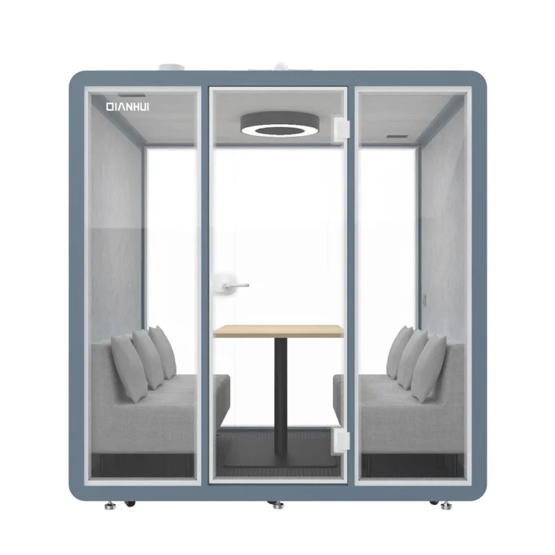 Portable Soundproof Booth Meeting Pods with 4000K Natural Light air Flowing Acoustic Panel Soundproof Glass in Mall - Image 3