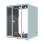 Customized Kiosk Booth Soundproof Seating Meeting Pod Soundproof Booth Telephone Box with USB Socket and air Purification System