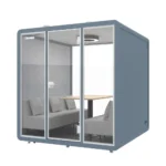 Portable Soundproof Booth Meeting Pods with 4000K Natural Light air Flowing Acoustic Panel Soundproof Glass in Mall