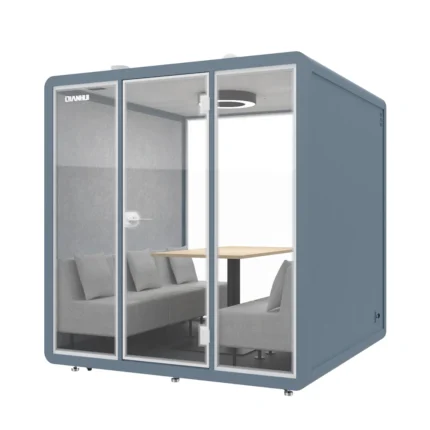 Portable Soundproof Booth Meeting Pods with 4000K Natural Light air Flowing Acoustic Panel Soundproof Glass in Mall