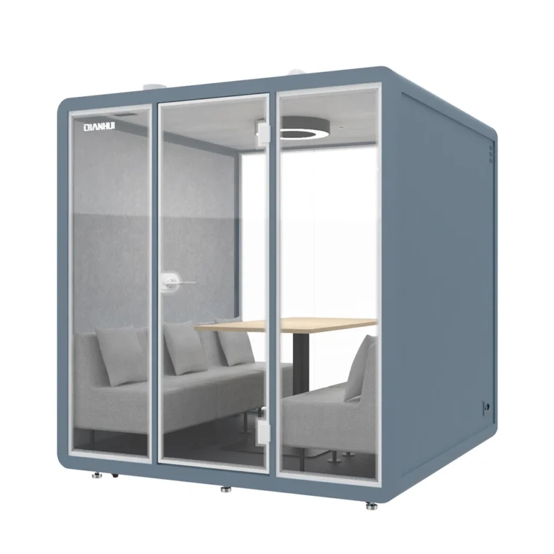 Portable Soundproof Booth Meeting Pods with 4000K Natural Light air Flowing Acoustic Panel Soundproof Glass in Mall - Image 1