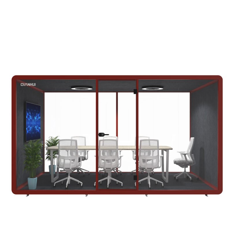 Customized Pod Read Telephone Booth Office Soundproof Booth Vocal Pod Meeting Pod Soundproof Booth Sofa with Table - Image 3
